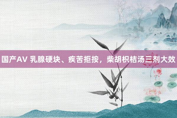 国产AV 乳腺硬块、疾苦拒按，柴胡枳桔汤三剂大效